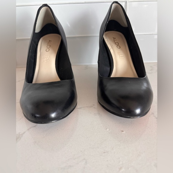 ALDO Black Women's Leather Wedge Heels - Picture 8 of 9